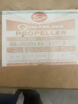 $129.99 • Buy Quicksilver, Mercury 48-30391A1, 15p  2 Blade Bronze Propeller, New Old Stock