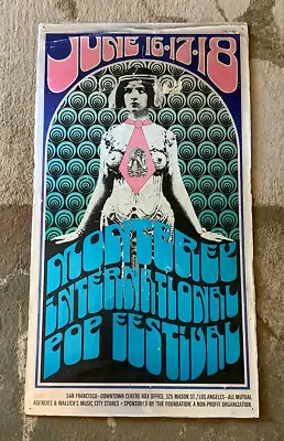 MONTEREY POP FESTIVAL POSTER 1967 ORIGINAL TYPE 1 No. AOR - 3.5 Foil RARE!!! • $3499