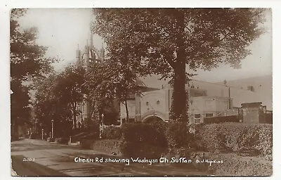 1916 RP Postcard Cheam Road Showing Wesleyan Church Sutton Surrey By Hopkins • £5.99