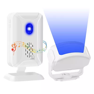 Wireless Driveway Alarm Infrared Motion Sensing Welcome Bell Alarm Mute Flashing • $24.96