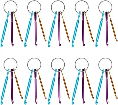 10 Pcs Crochet Hooks Keychain Set 30 Aluminium Multicolor Crochet Needles • $22.47