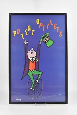 VTG Framed Tomi Ungerer Unicycle Poster Abbott Laboratories Potent Optilets • $250