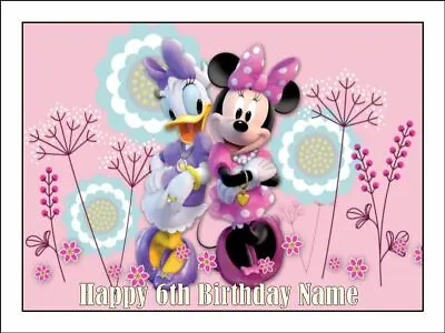Minnie Mouse & Daisy Duck Cake Toppers Edible Icing Image Birthday Decorations • $16.95