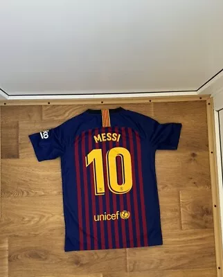 Barcelona 2018-2019 Messi Home Shirt Nike Jersey Kids Youth L Boys  L • $31.49