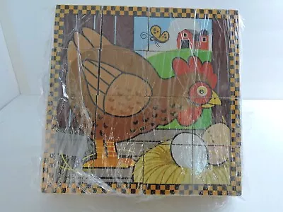 Melissa And Doug Wooden Block Puzzle It Makes Into 6 Farm Puzzles • $10