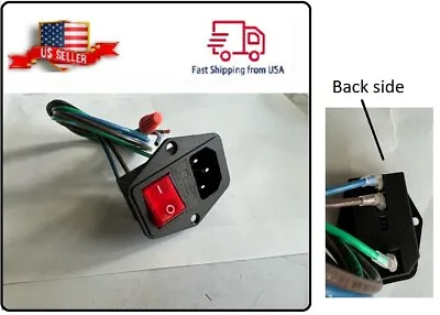 Assembled Power Socket With Fuse And Wires Switch 3 Pin IEC320 C14 USA Plug • $12