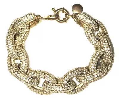 J CREW $125 Classic Pave Gold Link Bracelet EUC • $39.95