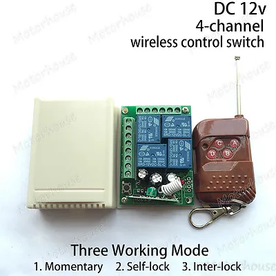 DC 12V 4CH Channel Wireless RF Remote Control Relay Module Transmitter+Receiver • $9.18