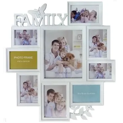 Large White Butterfly Leaf Wall Hanging Family Photo Frame Multi Picture Holder • £14.99