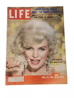 Life Magazine April 20 1959 Marilyn Monroe Cover Tri-Fold Ford Page • $29