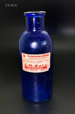 Bisbee Copper Queen Era Antique Blue Glass Poison Bottle Old Mining Town Arizona • $71.99