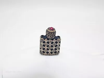 Vintage Mini Perfume Bottle Silver Metal Filigree Marked Made In France W/dauber • $26.99