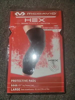 McDavid  - Hex Protective Padded Knee Leg Sleeves - Black Large- 6446 • $24.99