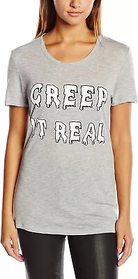 ZOE KARSSEN Creep It Real Print T-shirt Tee Top Goth Gothic Halloween Celeb M • £39.99