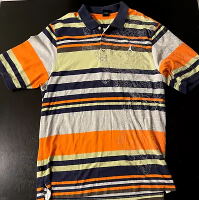 Jordan Striped & Embroidered Polo Shirt Size: 4XL • $35.99