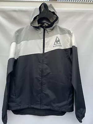 Men’s Le Coq Sportif Hooded Jacket Waterproof Jacket Wind Breaker Size S - 44” • £22