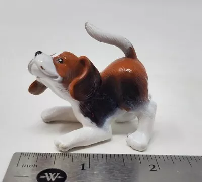 Brown Beagle Dog Toy Animal Figure Miniature 2  Plastic • $2.99