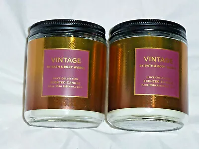 Bath & Body Works VINTAGE MEN'S COLLECTION  7 Oz. X 2 Single Wick Candle  NEW! • $27.99