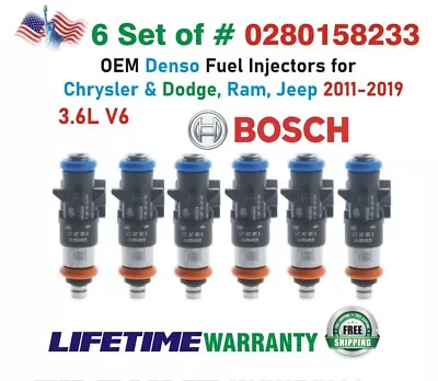 OEM Bosch X6 Fuel Injectors For 2011-2019 Chrysler & Dodge & Ram & Jeep 3.6L V6 • $113.57