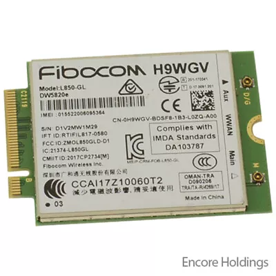 Dell Dw5820e Mobile Broadband WWAN Wireless Card For Latitude 5520 - M.2 H9WGV • $12.84