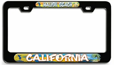 MALIBU BEACH CALIFORNIA Surfing Bl Steel License Plate Frame Design • $15.95