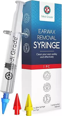 Medi Grade Ear Wax Removal Syringe - Natural Ear Cleaner For Safely Removing Ear • £9.99