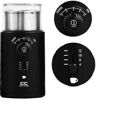 Coffee Culture Precision Electric Coffee Grinder Home Brew Barista Black • $85.49