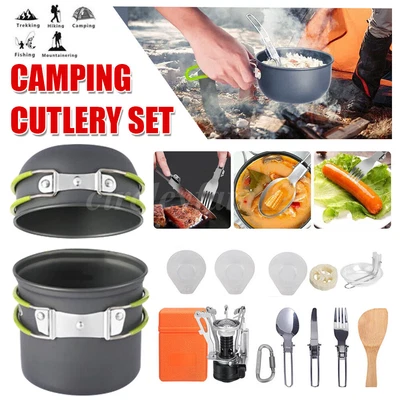 £13.99 • Buy Portable Cook Set Camping Cookware Kit Outdoor Picnic Hiking Cooking Equipment
