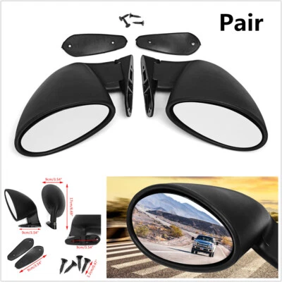 $62.54 • Buy 2x Universal Classic Car Door Side Mirror Hot Rod Vintage Black L+R Replacement