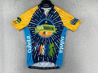 Verge Cycling Jersey Mens Large Blue Yellow Full Zip Ride Of A Lifetime Virginia • $18.69