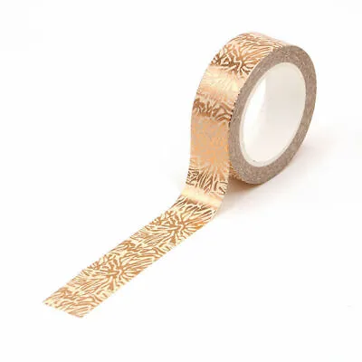 $5.50 • Buy Washi Tape Rose Gold Metallic Abstract Floral Copper Pattern 10m