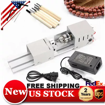 100W Mini Lathe Bead Machine Wood Working DIY Lathe Polishing Pro Drill Polisher • $35