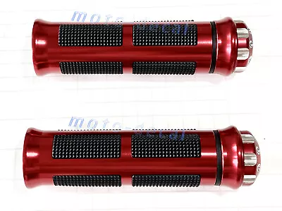 CNC 7/8  Handlebar End Hand Red Grips For Ninja ZX1100/ZX11 ZZR1200 ZG1000 ER-5 • $14.86