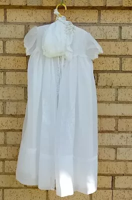 Vintage Christening Baptism Long Gown And Cap • $18.50