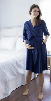 £38.68 • Buy Gownies Maternity Post-Op Recovery Hospital Mastectomy Gown Size M/L Blue Dress