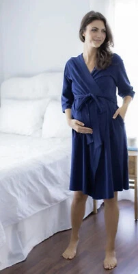 £38.68 • Buy Gownies Maternity Post-Op Recovery Hospital Mastectomy Gown Size M/L Blue Dress