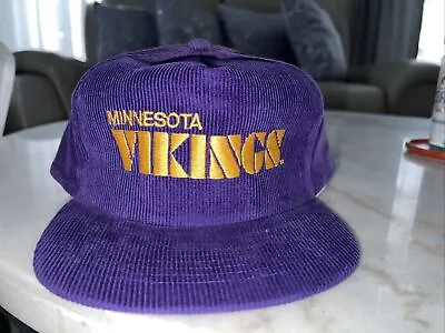 Rare Vintage  NFL  The Cord    Specialties Vikings Corduroy PURPLE Hat BRAND NEW • $50