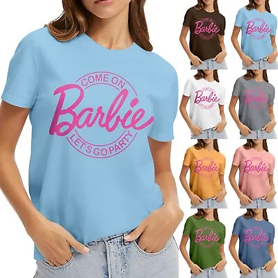 $21.56 • Buy Womens Fashion Barbie T Shirt Blouse Short Sleeve Tee Logo Adult T- Shirt Top