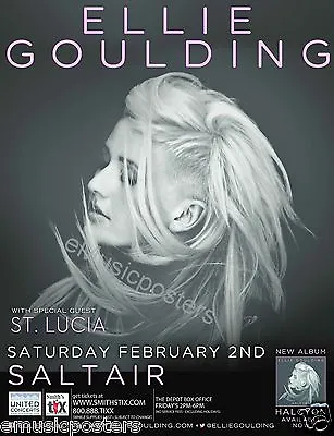 ELLIE GOULDING / ST. LUCIA SALT LAKE CITY CONCERT TOUR POSTER - Indie Pop Music • $17.31