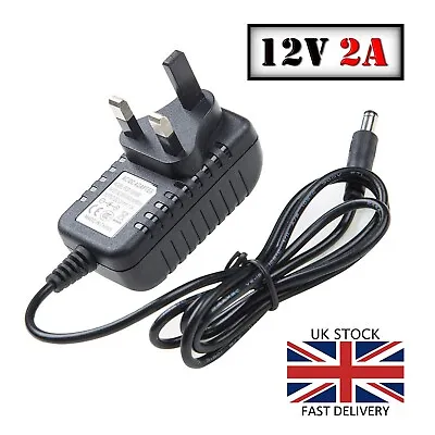 12V/2A AC/DC Adapter Charger Power Supply For CCTV DVR Camera LED Strip UK Plug • £7.40