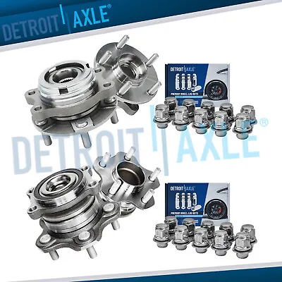 Front Rear Wheel Bearing Hubs With 20pc Wheel Lug Nuts For Altima Maxima Murano • $194.71