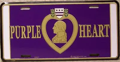 Aluminum Military License Plate Purple Heart Medal Combat Wounded NEW • $17.50