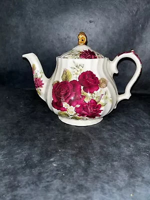 Vintage English Tea Pot With Red Roses By James Sadler England • $20