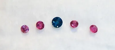5 Pcs 4.5 & 3.4 Mm 1.5 Ct Pretty Montana Sapphire & Burmese Ruby Super Gemstones • $94.99