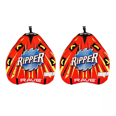 RAVE Sports Ripper 2 Rider Nylon Inflatable Towable Boat Floats Red (2 Pack) • $153.98