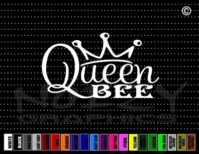 Queen Bee Funny Cute Family Princess Crown Mom Car Decal Window Vinyl Sticker • $4.99