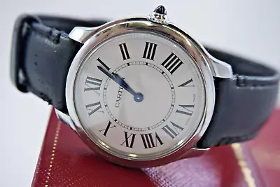 Cartier Ronde Must De Cartier Quartz Silver Dial Men's Watch WSRN0031 • $2450