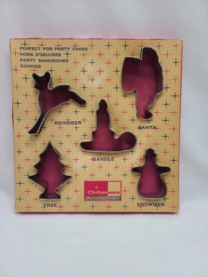 $12 • Buy Vintage Chiltonware Christmas Cookie Cutters Aluminum Holiday Shapes