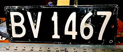 INTL - NEW ZEALAND - 1966 Passenger License Plate - Burnished Aluminum / Black • $29