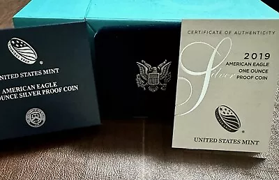 2019 W American Silver Eagle Proof S$1 Coin In OGP/COA (19EM) • $70